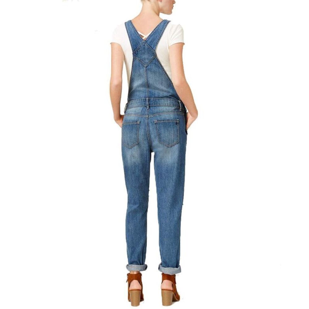 American Rag Juniors Ripped Cuffed Overalls - Picture 4 of 4